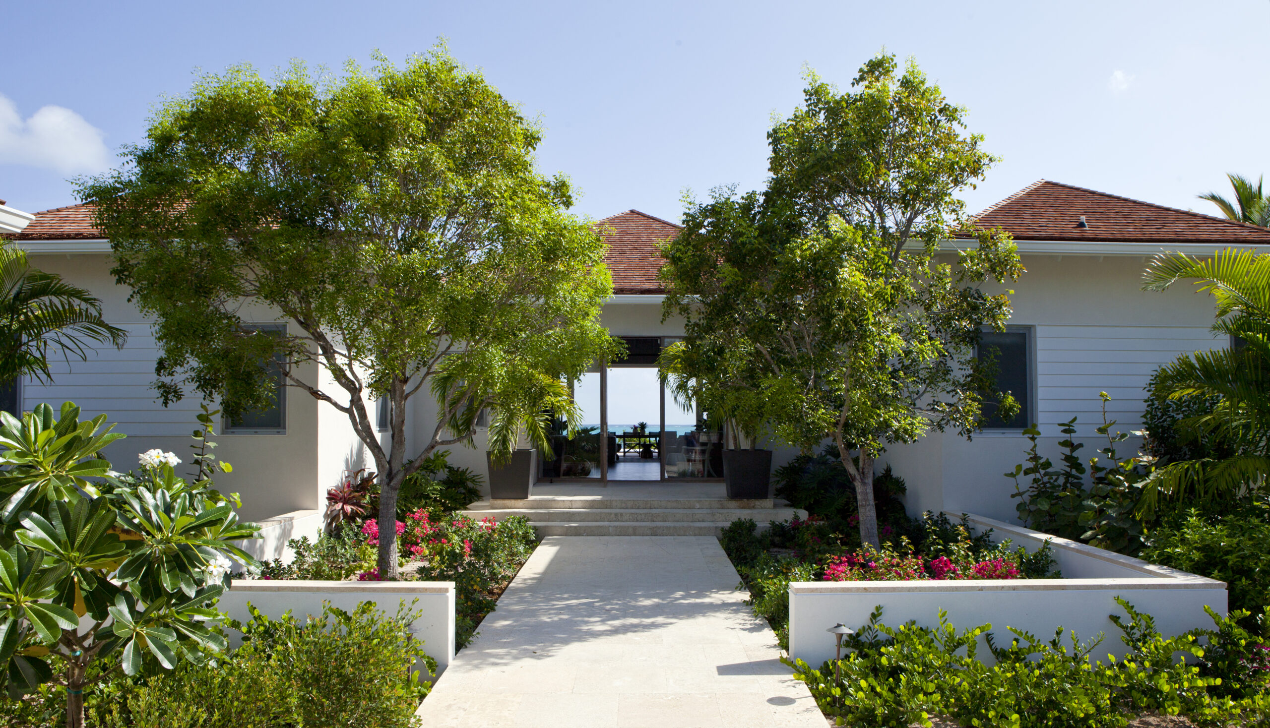 front of villa toward beach